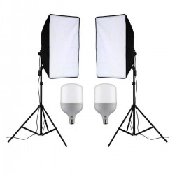 Ikili Softbox Seti ( 50x70 Cm) Lambalı Toplam 9000 Lümen