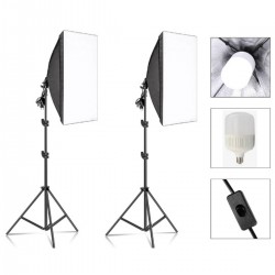 Ikili Softbox Seti ( 50x70 Cm) Lambalı Toplam 9000 Lümen