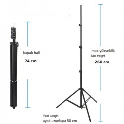 Işık Ayağı Light Stand 260 Cm 2,6 mt.