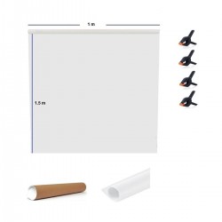 Ürün Çekim Fotoğraf Fonu Stüdyo Fonu Beyaz 150 X 100 Cm - Özel Karton Tüp Ruloda + 4 Mandal