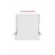 White Screen Beyaz Fon Perde (1.5x2m) Ayaklı Makara Zincirli